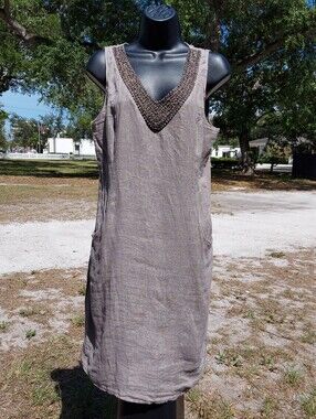 LINA TOMEI 100% Linen Top with Size S